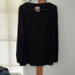 Black Cotton Maternity Blouse
